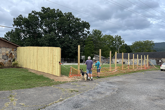 New fence under construction