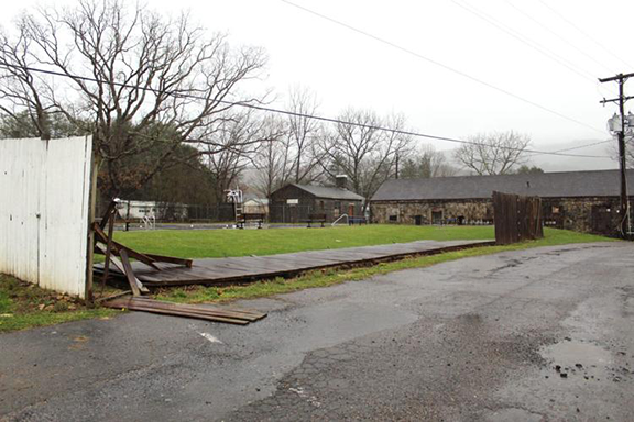 Old Fence blown over in storm